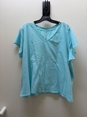 Eileen Fisher 100% Cotton Organic Blue Tee Shirt 3X